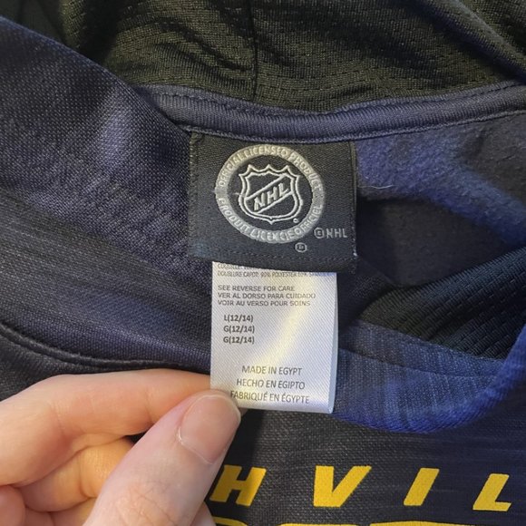 NHL Nashville Predators Preds Boys/Girls Size 12-14 Navy Blue Hoodie Mascot EUC - Picture 4 of 4